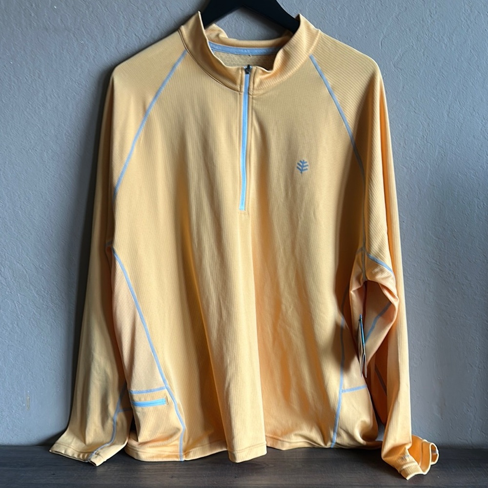 Coolibar Men’s Quarter Zip Fitness Shirt with UPF 50+ Excellent UV Protection